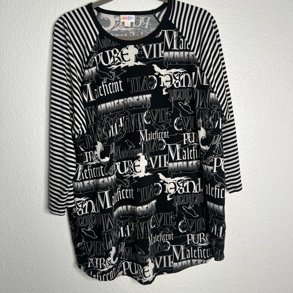 LuLaRoe Disney Maleficent Quarter Sleeve Top 3XL